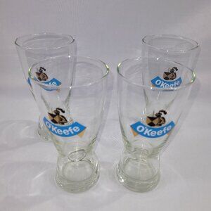 Vintage O'Keefe 6.5" Beer Glass Set 4 Bar Glasses